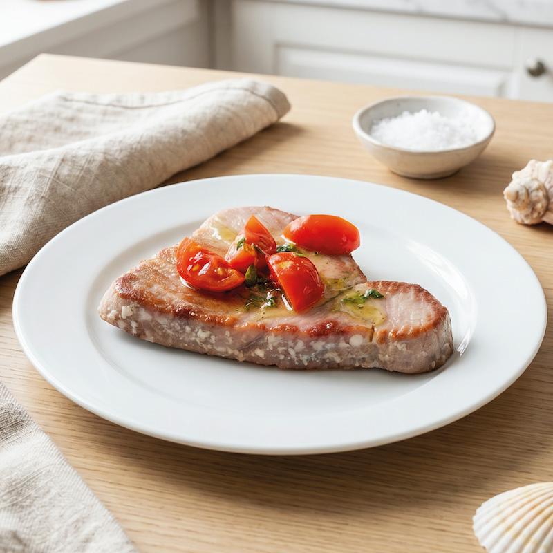 Thunfischsteaks in der Pfanne