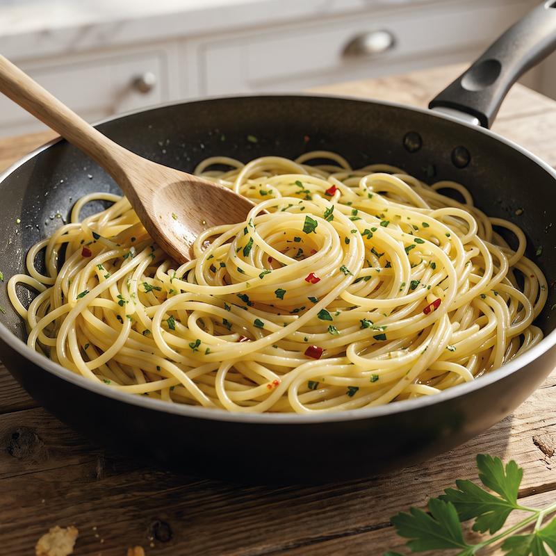 Spaghetti aglio olio e peperoncino